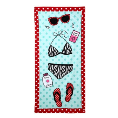 Flamingo Ice Cream Printed Microfiber Beach & Bath Towel - Large, Quick-Dry for Camping, Yoga, & Summer Fun.